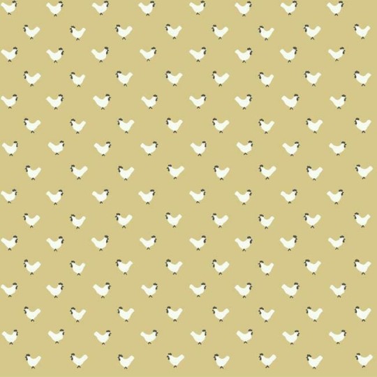 York FH4074 Simply Farmhouse Roost Yellow - tapeta w kury