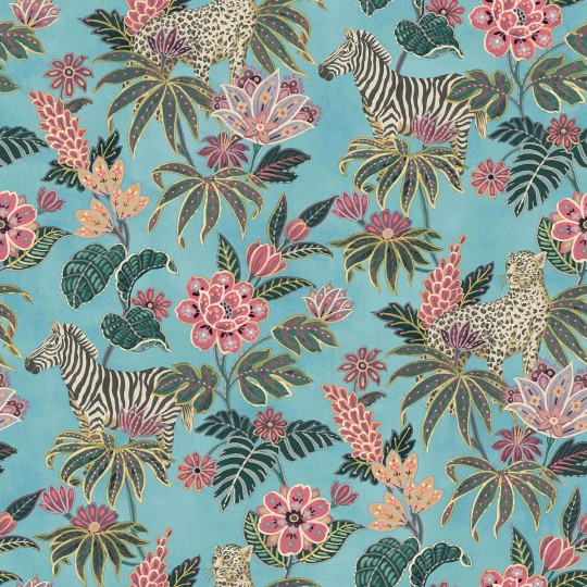 Cristiana Masi 18523 Flora - tapeta w zebry i liście