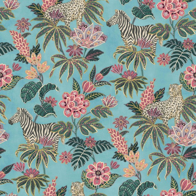 Cristiana Masi 18523 Flora - tapeta w zebry i liście