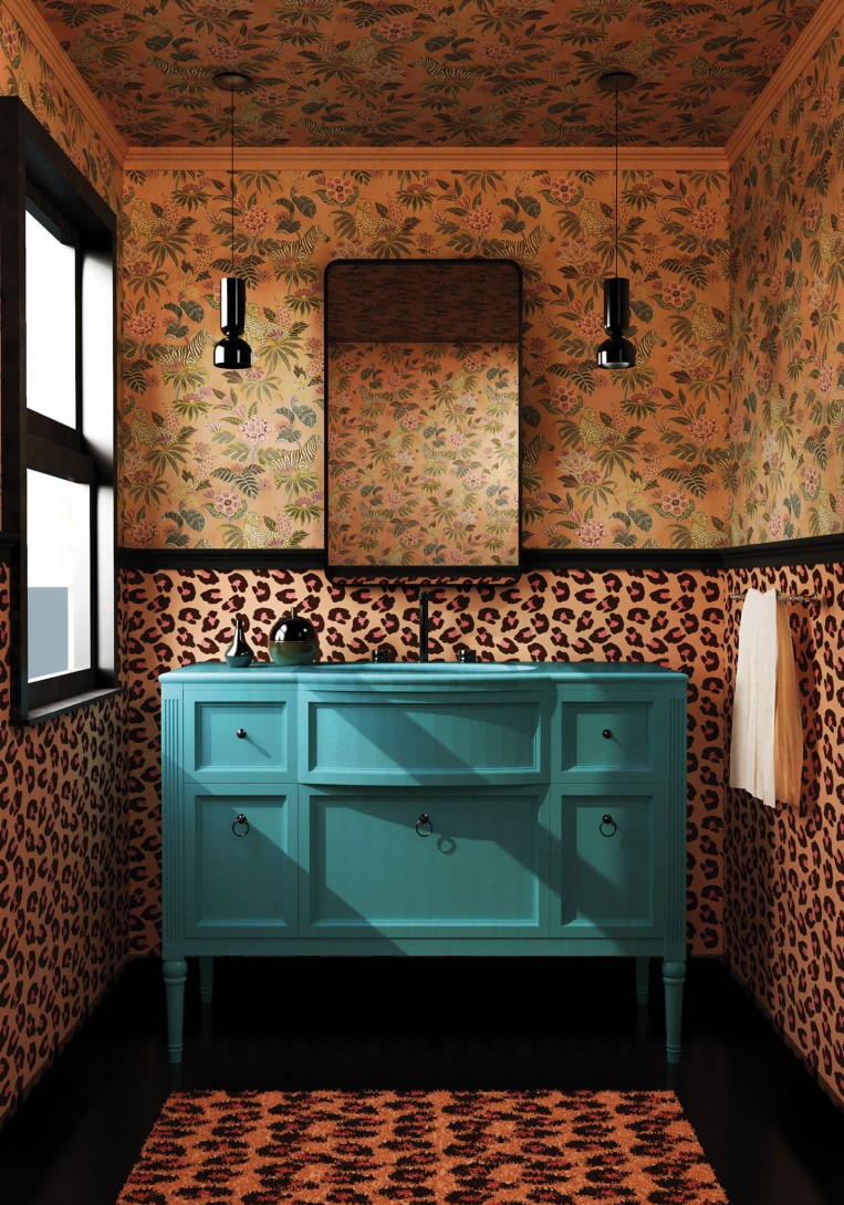 Cristiana Masi 18523 Flora - tapeta w zebry i liście