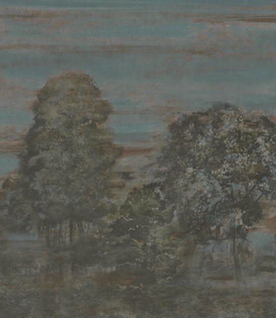 Armani Casa 9057 Precious Fibers 1 Macbeth - mural z jedwabnej tkaniny z krajobrazem lasu