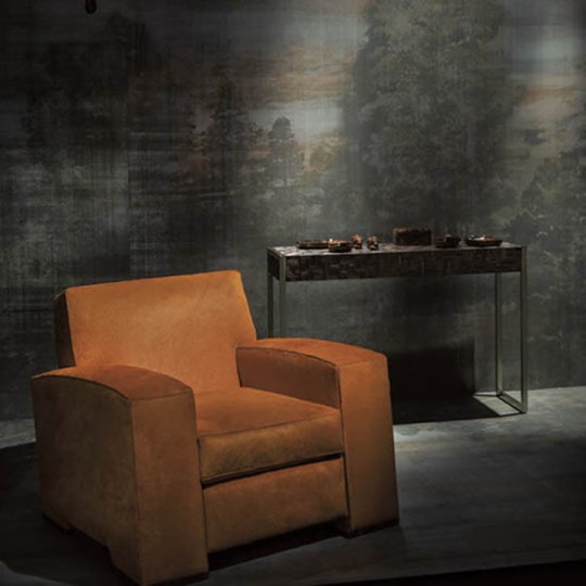 Armani Casa 9057 Precious Fibers 1 Macbeth - mural z jedwabnej tkaniny z krajobrazem lasu