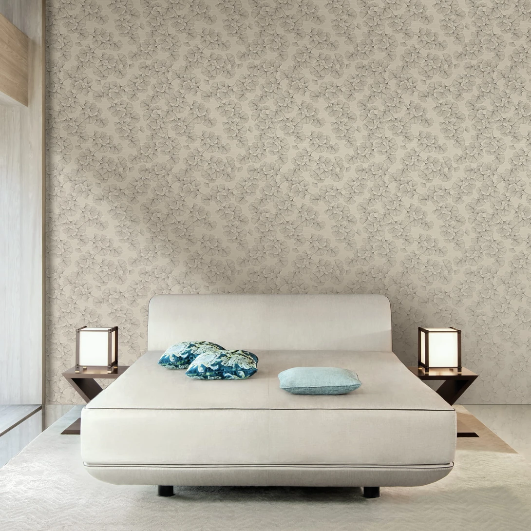 Armani Casa 9874 Refined Structures 3 Dali - tapeta w liście miłorzębu
