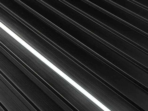 Lamele ścienne Lamelio Olmo Czarny z lampą LED