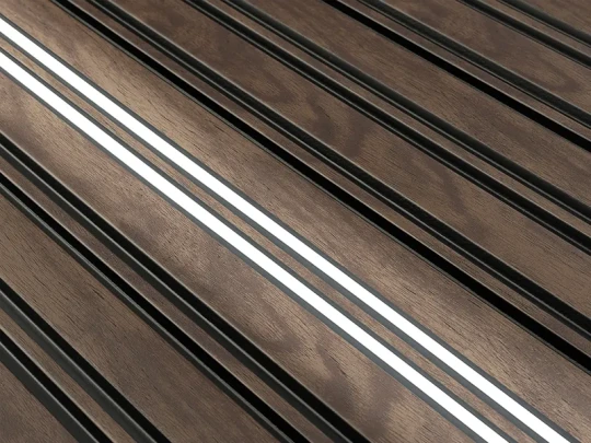 Lamele ścienne Lamelio Milo Orzech z lampą LED