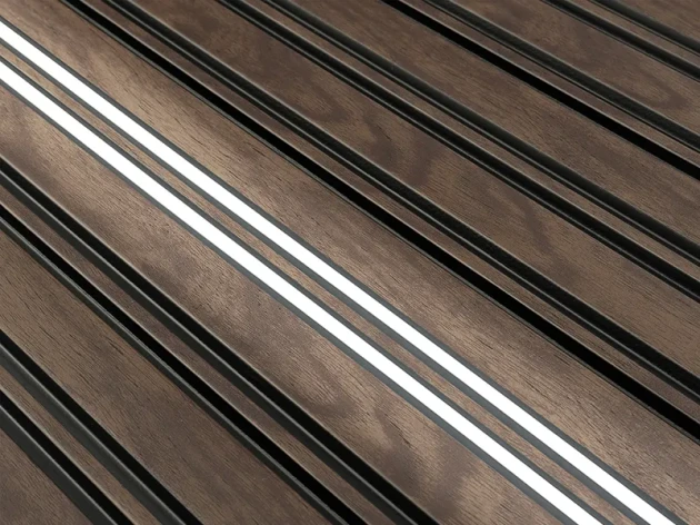 Lamele ścienne Lamelio Milo Orzech z lampą LED