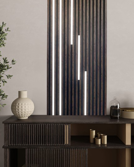 Lamele ścienne Lamelio Amber Antracytowy z lampą LED