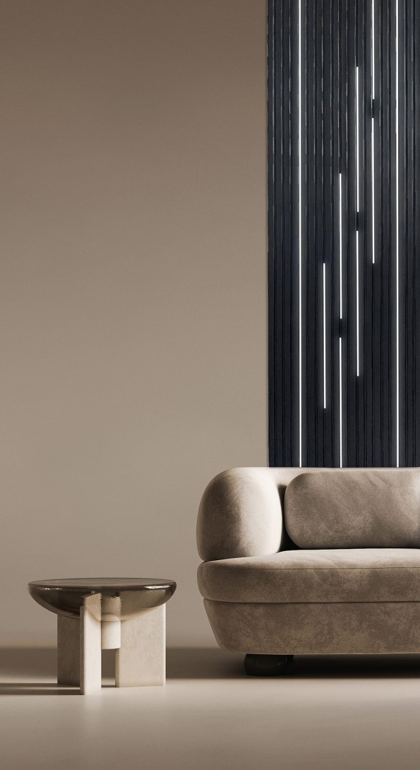 Lamele ścienne Lamelio Amber Antracytowy z lampą LED