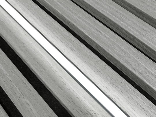 Lamele ścienne Lamelio Veneer Szary z lampą LED