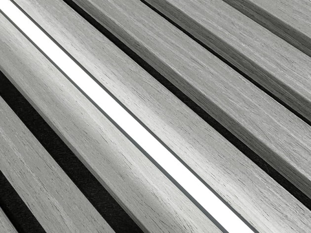 Lamele ścienne Lamelio Veneer Szary z lampą LED