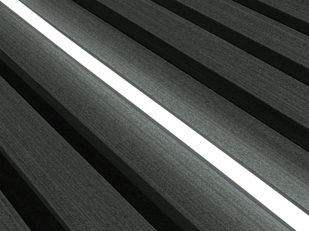 Lamele ścienne Lamelio Veneer Grafitowy z lampą LED