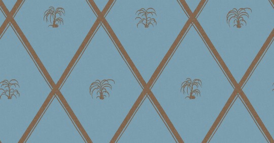 Boras Tapeter 9641W Wiener Werkstatte Medina Blue - mural geometryczny z palemkami