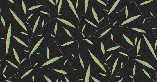 Boras Tapeter 9636W Wiener Werkstatte Daphne Black - mural w liście laurowe