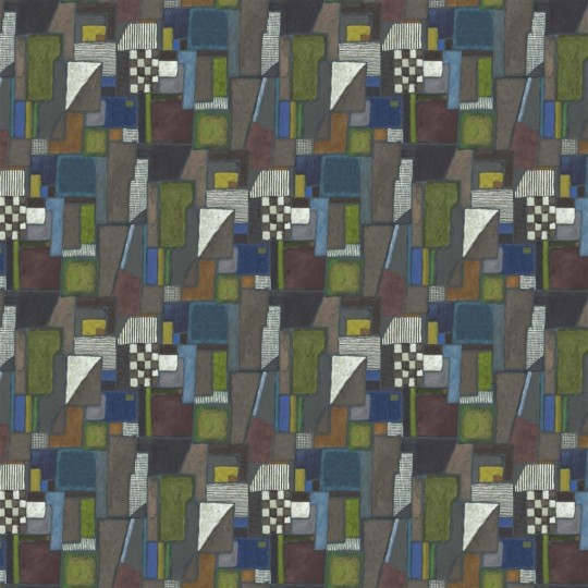Designers Guild PDG1203/02 Pottery Studio Raku Patchwork Chocolate - mural patchwork