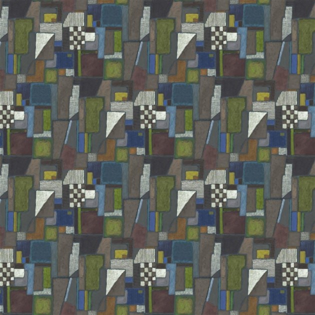 Designers Guild PDG1203/02 Pottery Studio Raku Patchwork Chocolate - mural patchwork