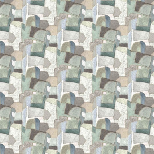 Designers Guild PDG1201/01 Pottery Studio Clay Collage Ecru - mural geometryczny