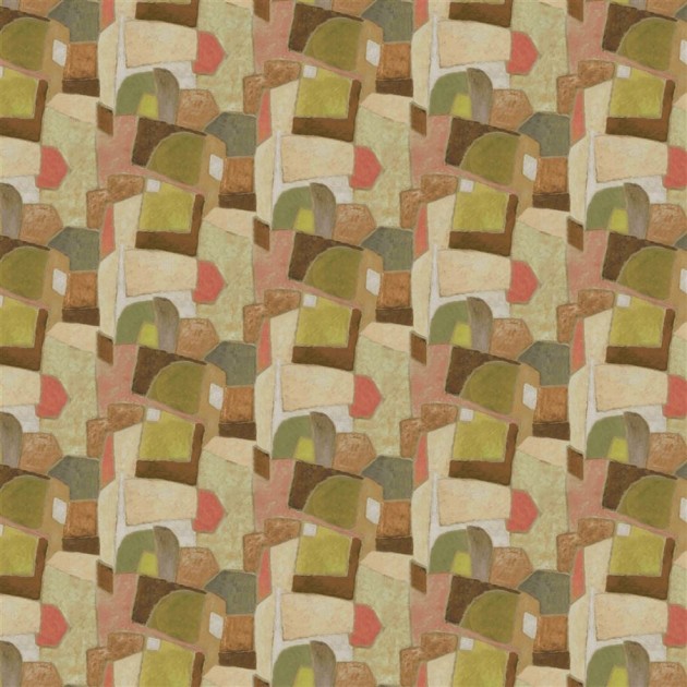 Designers Guild PDG1201/02 Pottery Studio Clay Collage Terracotta - mural geometryczny