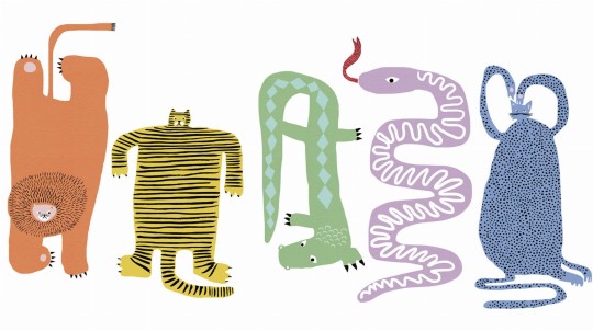 Rebel Walls R20578 Family Fun Funky Friends Multi - mural dziecięcy w zwierzęta