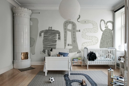 Rebel Walls R20579 Family Fun Funky Friends Gray - mural dziecięcy w zwierzęta