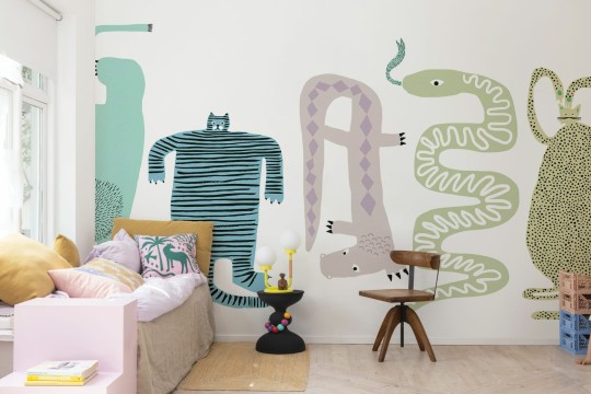 Rebel Walls R20580 Family Fun Funky Friends Pastel - mural dziecięcy w zwierzęta