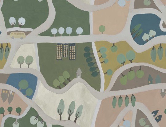 Rebel Walls R20005 Family Fun Road Trip Pastel - mural dziecięcy w krajobraz