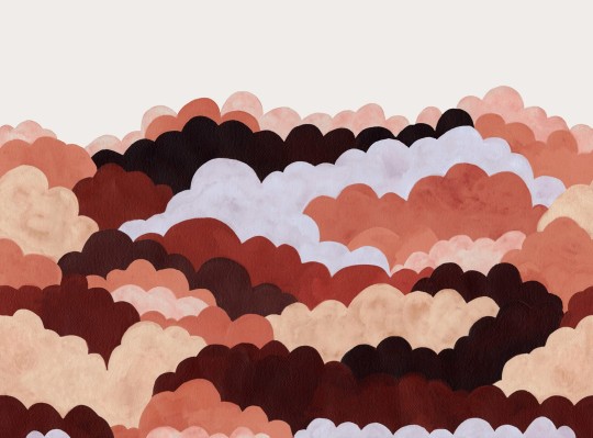 Rebel Walls R19978 Family Fun Fun Clouds Red - mural dziecięcy w chmury