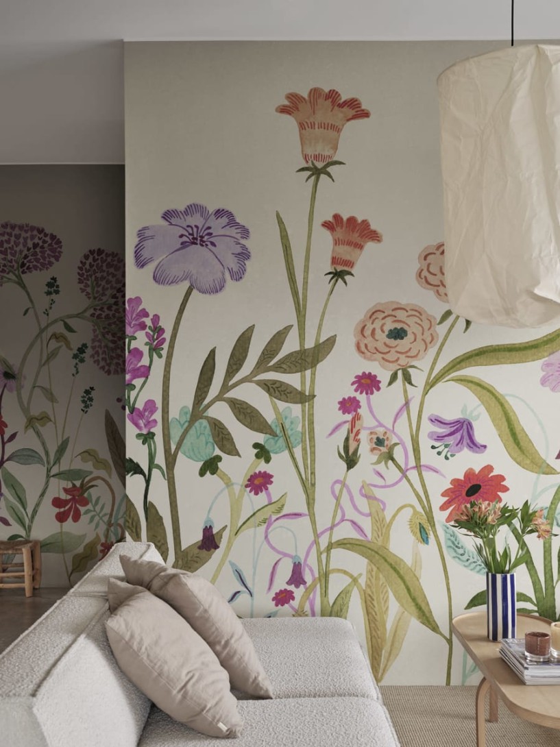 Rebel Walls R20609 Family Fun Summerfield Beige - mural dziecięcy w polne kwiaty