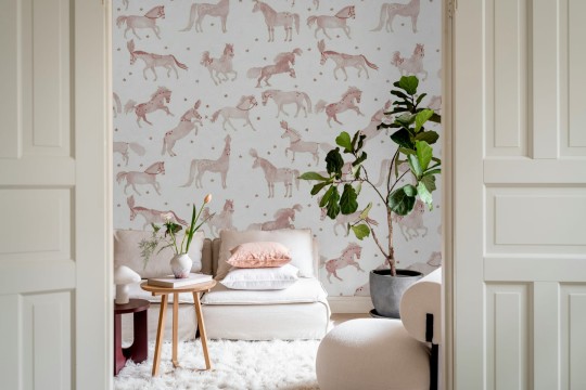 Rebel Walls R19982 Family Fun Circus Horses Pink - mural dziecięcy w konie