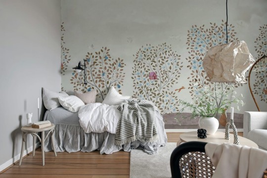 Rebel Walls R20583 Family Fun Happy Haven Beige - mural dziecięcy w drzewa