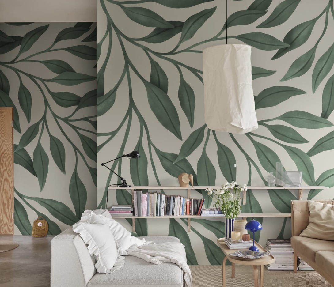 Rebel Walls R20000 Family Fun Funny Giant Leaves Dark Green - mural w duże liście