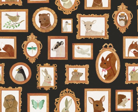 Rebel Walls R19986 Family Fun Pet Frames Black - mural dla dzieci w zwierzęta