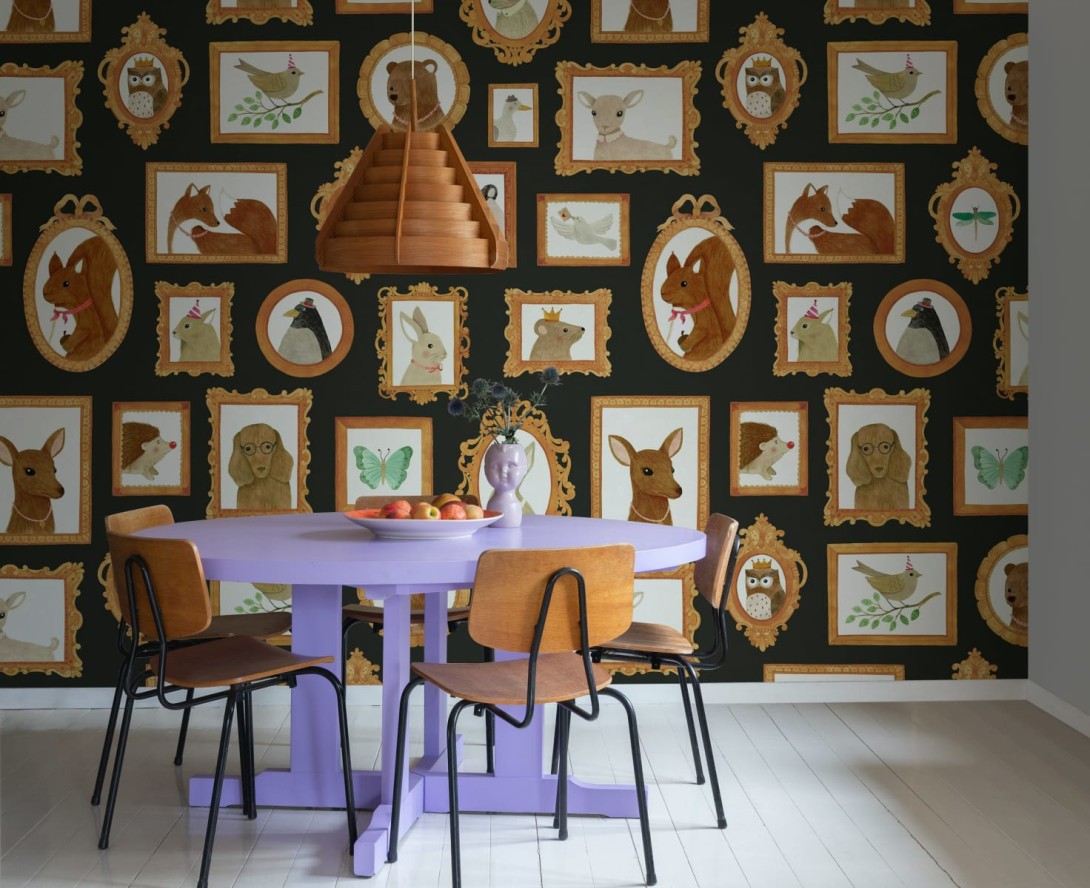 Rebel Walls R19986 Family Fun Pet Frames Black - mural dla dzieci w zwierzęta