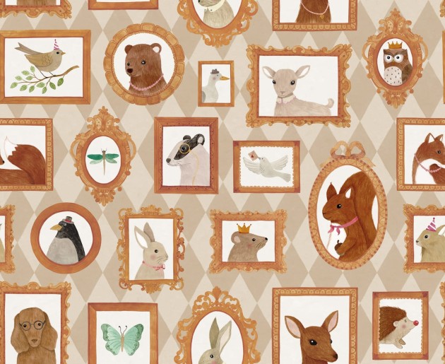 Rebel Walls R19987 Family Fun Pet Frames Harlequin - mural dla dzieci w zwierzęt