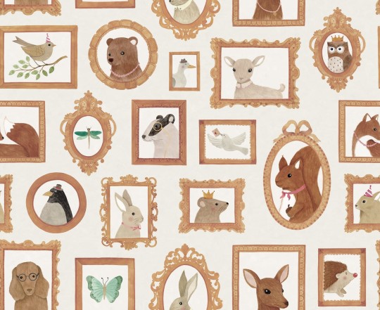 Rebel Walls R19988 Family Fun Pet Frames Beige - mural dla dzieci w zwierzęta