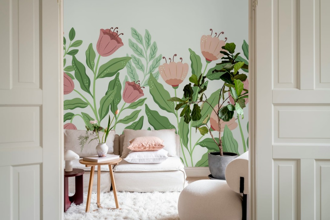 Rebel Walls R19995 Family Fun Big Blossom Pink - mural dla dzieci w kwiaty
