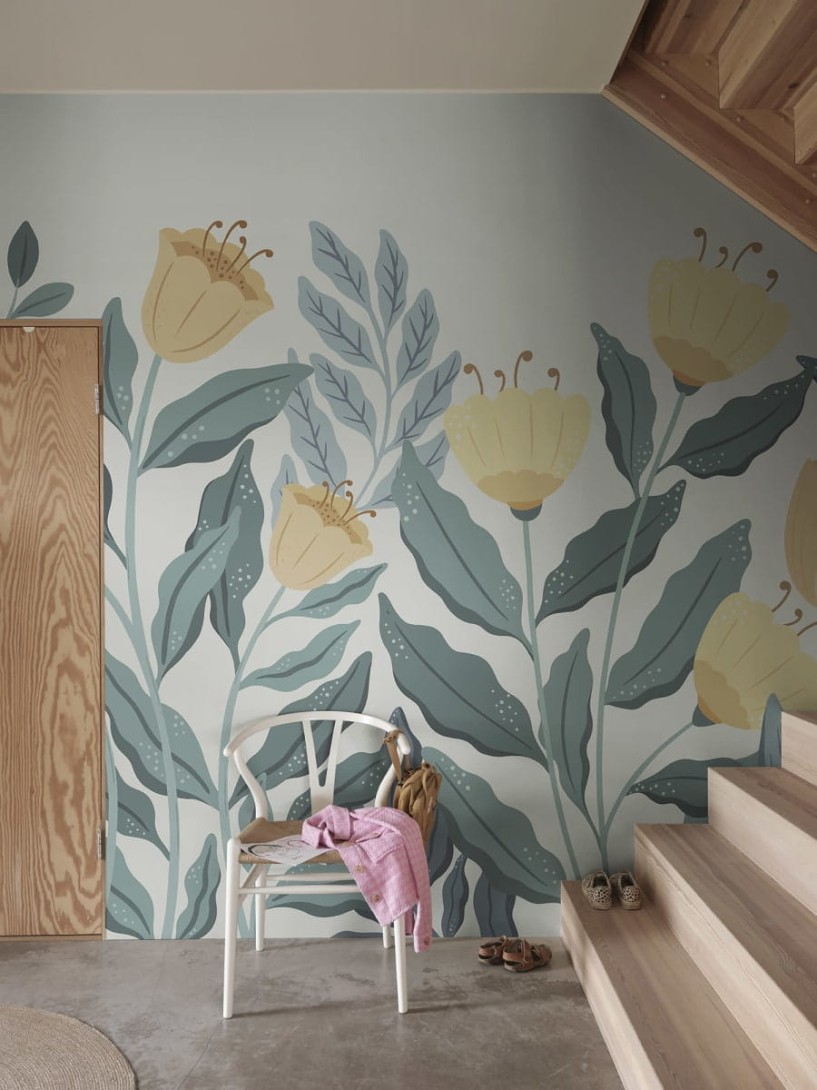 Rebel Walls R19998 Family Fun Big Blossom Yellow - mural dla dzieci w kwiaty
