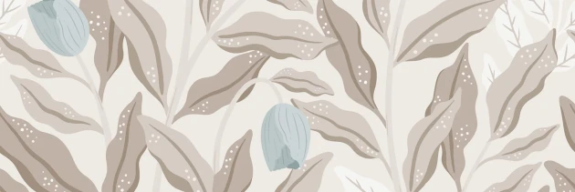 Rebel Walls R19960 Family Fun Cool Flora Beige & Blue - mural w duże liście