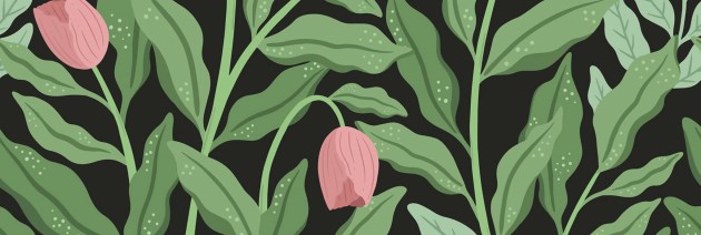 Rebel Walls R19963 Family Fun Cool Flora Black & Pink - mural w duże liście