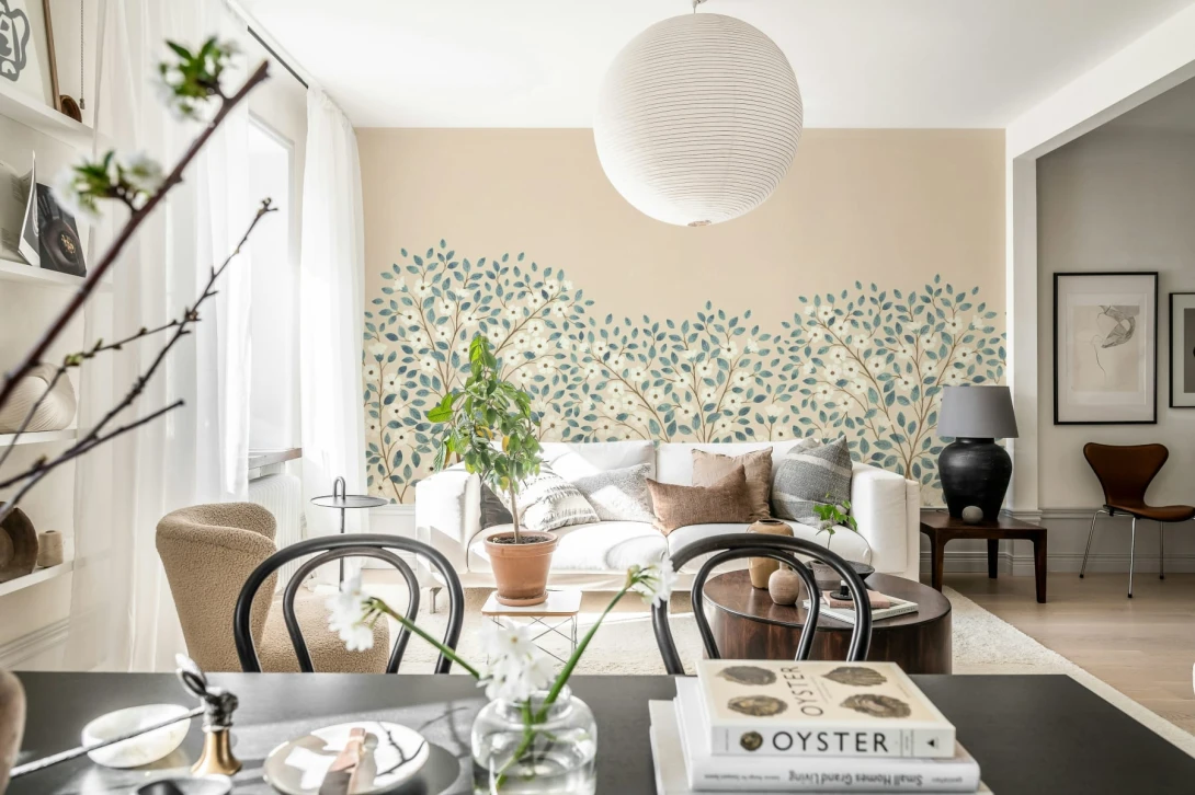 Rebel Walls R20006 Family Fun Blossom Tree Blue - mural dziecięcy w drzewa