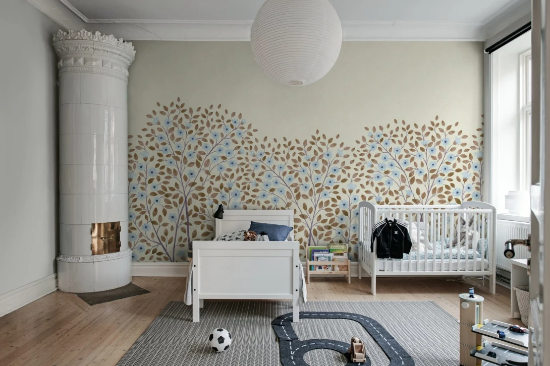 Rebel Walls R20007 Family Fun Blossom Tree Beige - mural dziecięcy w drzewa