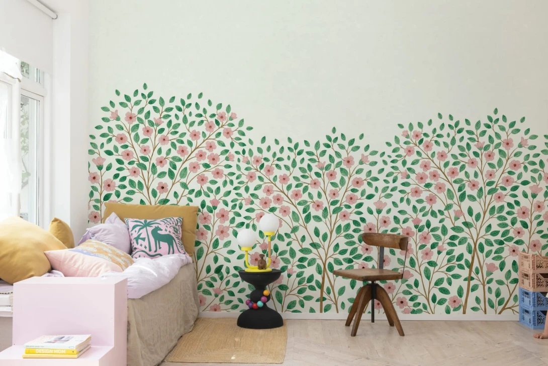 Rebel Walls R19971 Family Fun Blossom Tree Pink - mural dziecięcy w drzewa