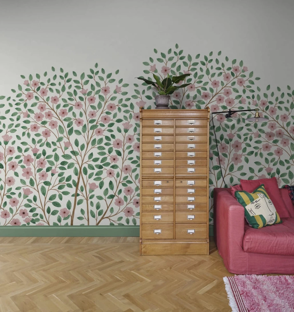 Rebel Walls R19971 Family Fun Blossom Tree Pink - mural dziecięcy w drzewa