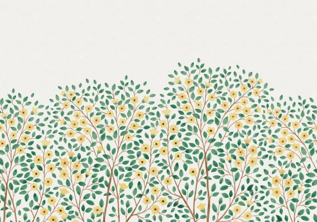 Rebel Walls R19959 Family Fun Blossom Tree Yellow - mural dziecięcy w drzewa