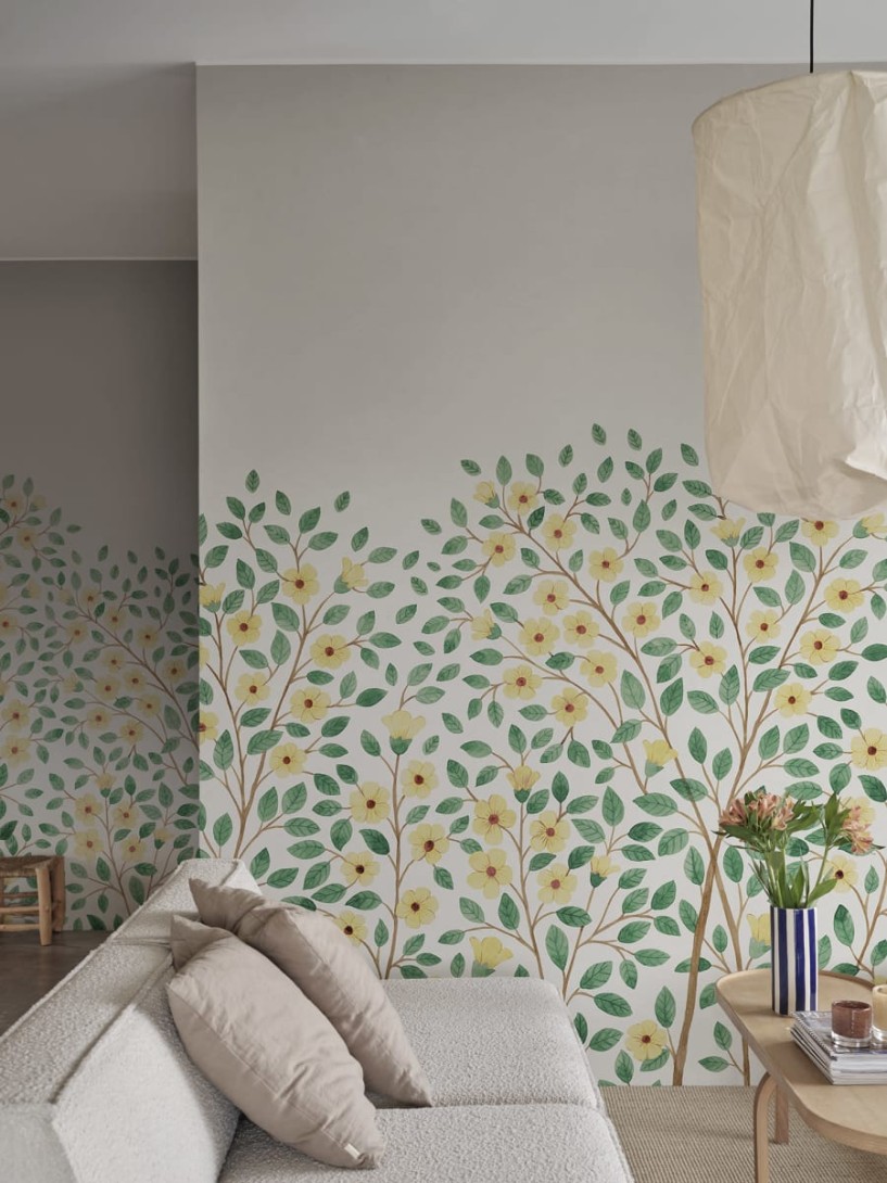 Rebel Walls R19959 Family Fun Blossom Tree Yellow - mural dziecięcy w drzewa