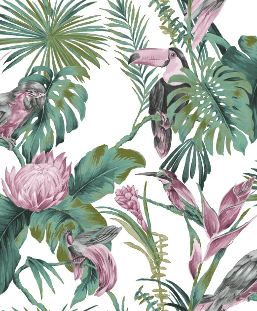 Cristiana Masi 22006 Amazzonia - tapeta w egzotyczne ptaki i rośliny