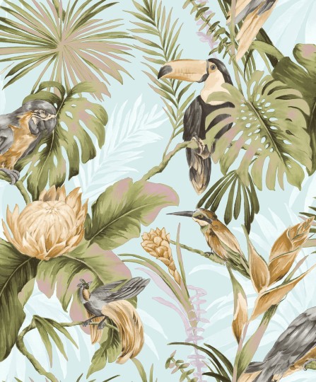 Cristiana Masi 22007 Amazzonia - tapeta w egzotyczne ptaki i rośliny