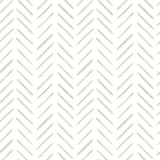 York CV4453 Water's Edge Resource Library Painted Herringbone Fog - tapeta w motyw jodełki