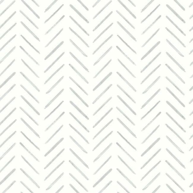 York CV4453 Water's Edge Resource Library Painted Herringbone Fog - tapeta w motyw jodełki