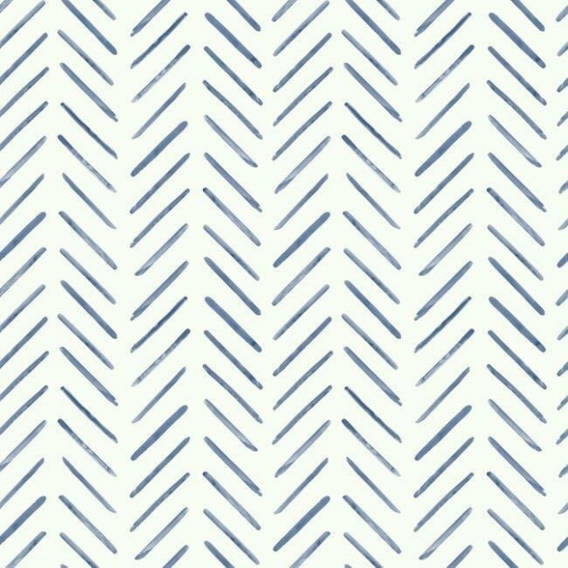 York CV4455 Water's Edge Resource Library Painted Herringbone Navy - tapeta w motyw jodełki
