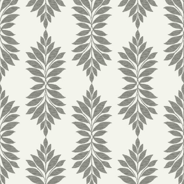 York CV4427 Water's Edge Resource Library Broadsands Botanica Linen/Smoke - tapeta w liście